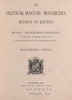Image of the Page - III - in Az Osztrák-Magyar Monarchia írásban és képben - Magyarország I (1), Volume 5/1