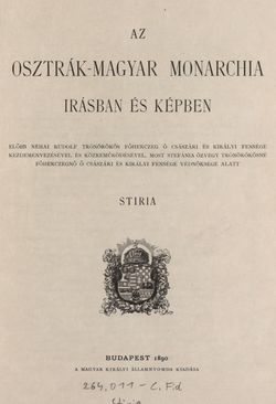 Image of the Page - III - in Az Osztrák-Magyar Monarchia írásban és képben - Stiria, Volume 7