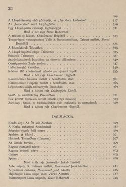 Bild der Seite - XII - in Az Osztrák-Magyar Monarchia írásban és képben - Az Osztrák Tengermellék és Dalmáczia (Tengermellék), Band 10