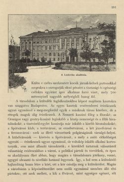 Bild der Seite - 191 - in Az Osztrák-Magyar Monarchia írásban és képben - Magyarország III (1), Band 12/1