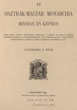 Image of the Page - III - in Az Osztrák-Magyar Monarchia írásban és képben - Csehország I (1), Volume 14/1