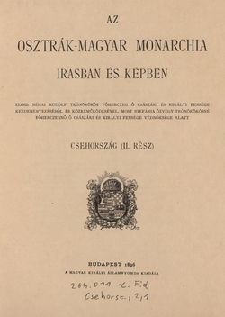 Image of the Page - III - in Az Osztrák-Magyar Monarchia írásban és képben - Csehország II (1), Volume 15/1