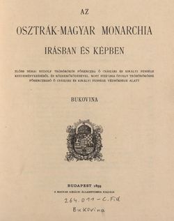 Image of the Page - III - in Az Osztrák-Magyar Monarchia írásban és képben - Bukovina, Volume 20