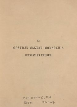 Image of the Page - I - in Az Osztrák-Magyar Monarchia írásban és képben - Bosznia és Hercegovina, Volume 22