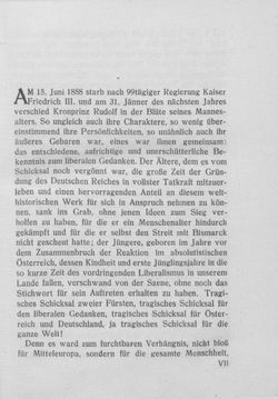 Image of the Page - VII - in Kronprinz Rudolf - Politische Briefe an einen Freund 1882-1889