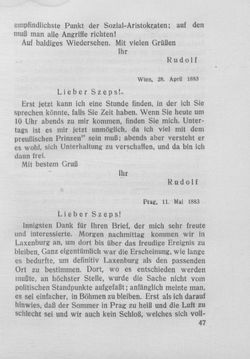 Bild der Seite - 47 - in Kronprinz Rudolf - Politische Briefe an einen Freund 1882-1889