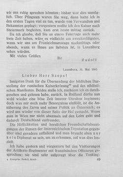 Bild der Seite - 49 - in Kronprinz Rudolf - Politische Briefe an einen Freund 1882-1889