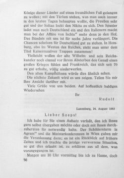 Image of the Page - 56 - in Kronprinz Rudolf - Politische Briefe an einen Freund 1882-1889