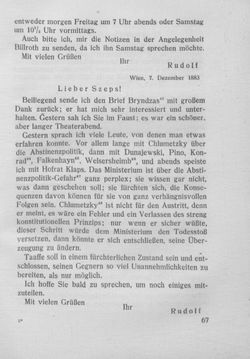 Image of the Page - 67 - in Kronprinz Rudolf - Politische Briefe an einen Freund 1882-1889