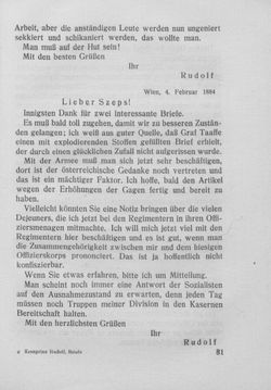 Bild der Seite - 81 - in Kronprinz Rudolf - Politische Briefe an einen Freund 1882-1889