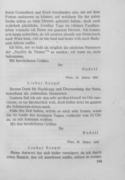Image of the Page - 109 - in Kronprinz Rudolf - Politische Briefe an einen Freund 1882-1889