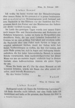 Image of the Page - 113 - in Kronprinz Rudolf - Politische Briefe an einen Freund 1882-1889