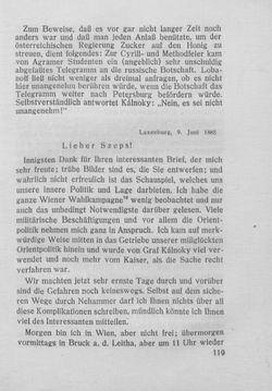 Image of the Page - 119 - in Kronprinz Rudolf - Politische Briefe an einen Freund 1882-1889