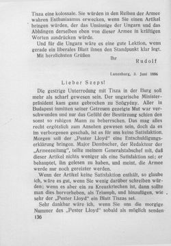 Image of the Page - 136 - in Kronprinz Rudolf - Politische Briefe an einen Freund 1882-1889
