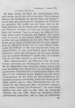 Image of the Page - 141 - in Kronprinz Rudolf - Politische Briefe an einen Freund 1882-1889