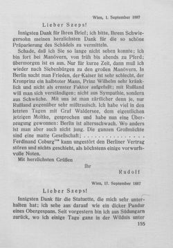 Image of the Page - 155 - in Kronprinz Rudolf - Politische Briefe an einen Freund 1882-1889