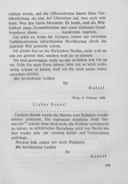 Image of the Page - 159 - in Kronprinz Rudolf - Politische Briefe an einen Freund 1882-1889