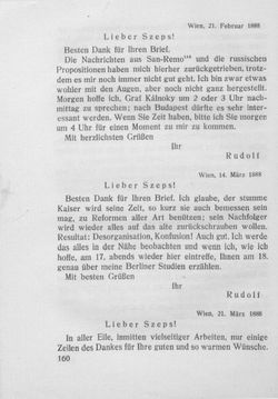 Image of the Page - 160 - in Kronprinz Rudolf - Politische Briefe an einen Freund 1882-1889