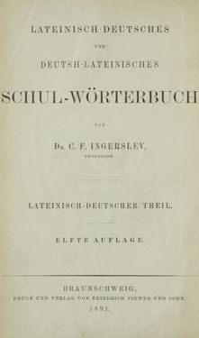 Image of the Page - II - in Lateinisch-Deutsches und Deutsch-Lateinisches Schul-Wörterbuch - Lateinisch-Deutscher Theil