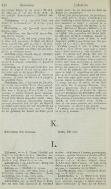 Bild der Seite - 422 - in Lateinisch-Deutsches und Deutsch-Lateinisches Schul-Wörterbuch - Lateinisch-Deutscher Theil
