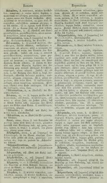 Image of the Page - 647 - in Lateinisch-Deutsches und Deutsch-Lateinisches Schul-Wörterbuch - Lateinisch-Deutscher Theil