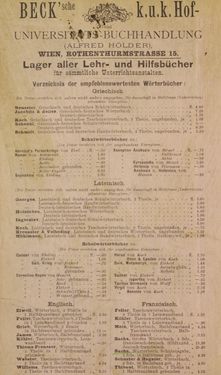 Bild der Seite - Vorsatzblatt vorne - in Lateinisch-Deutsches und Deutsch-Lateinisches Schul-Wörterbuch - Lateinisch-Deutscher Theil