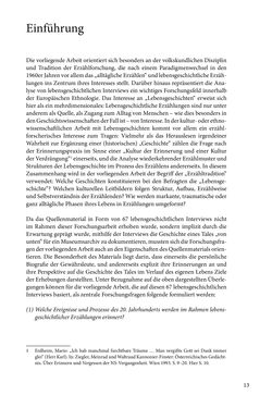 Image of the Page - 13 - in Erzählen vom Leben im 20. Jahrhundert - Erinnerungspraxis und Erzähltraditionen in lebensgeschichtlichen Interviews am Beispiel der Region Montafon/Vorarlberg