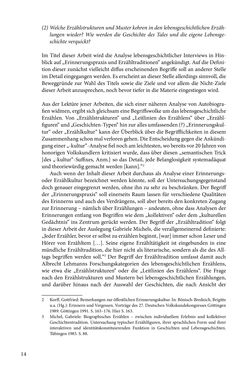 Bild der Seite - 14 - in Erzählen vom Leben im 20. Jahrhundert - Erinnerungspraxis und Erzähltraditionen in lebensgeschichtlichen Interviews am Beispiel der Region Montafon/Vorarlberg