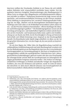 Bild der Seite - 21 - in Erzählen vom Leben im 20. Jahrhundert - Erinnerungspraxis und Erzähltraditionen in lebensgeschichtlichen Interviews am Beispiel der Region Montafon/Vorarlberg