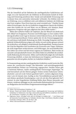 Image of the Page - 29 - in Erzählen vom Leben im 20. Jahrhundert - Erinnerungspraxis und Erzähltraditionen in lebensgeschichtlichen Interviews am Beispiel der Region Montafon/Vorarlberg