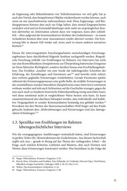 Image of the Page - 31 - in Erzählen vom Leben im 20. Jahrhundert - Erinnerungspraxis und Erzähltraditionen in lebensgeschichtlichen Interviews am Beispiel der Region Montafon/Vorarlberg