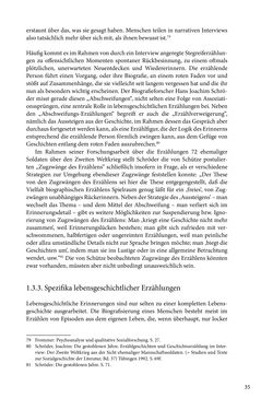 Image of the Page - 35 - in Erzählen vom Leben im 20. Jahrhundert - Erinnerungspraxis und Erzähltraditionen in lebensgeschichtlichen Interviews am Beispiel der Region Montafon/Vorarlberg