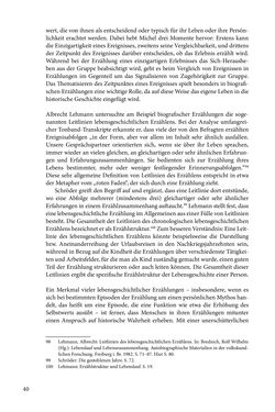 Image of the Page - 40 - in Erzählen vom Leben im 20. Jahrhundert - Erinnerungspraxis und Erzähltraditionen in lebensgeschichtlichen Interviews am Beispiel der Region Montafon/Vorarlberg