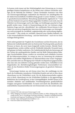 Image of the Page - 45 - in Erzählen vom Leben im 20. Jahrhundert - Erinnerungspraxis und Erzähltraditionen in lebensgeschichtlichen Interviews am Beispiel der Region Montafon/Vorarlberg