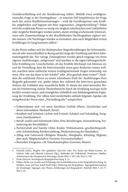 Image of the Page - 49 - in Erzählen vom Leben im 20. Jahrhundert - Erinnerungspraxis und Erzähltraditionen in lebensgeschichtlichen Interviews am Beispiel der Region Montafon/Vorarlberg