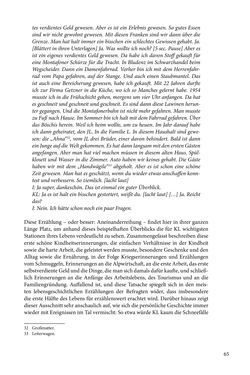 Image of the Page - 65 - in Erzählen vom Leben im 20. Jahrhundert - Erinnerungspraxis und Erzähltraditionen in lebensgeschichtlichen Interviews am Beispiel der Region Montafon/Vorarlberg