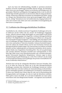 Image of the Page - 67 - in Erzählen vom Leben im 20. Jahrhundert - Erinnerungspraxis und Erzähltraditionen in lebensgeschichtlichen Interviews am Beispiel der Region Montafon/Vorarlberg