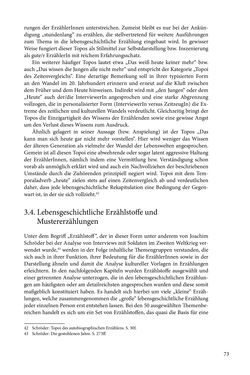 Image of the Page - 73 - in Erzählen vom Leben im 20. Jahrhundert - Erinnerungspraxis und Erzähltraditionen in lebensgeschichtlichen Interviews am Beispiel der Region Montafon/Vorarlberg