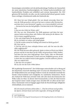 Image of the Page - 100 - in Erzählen vom Leben im 20. Jahrhundert - Erinnerungspraxis und Erzähltraditionen in lebensgeschichtlichen Interviews am Beispiel der Region Montafon/Vorarlberg