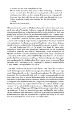 Image of the Page - 137 - in Erzählen vom Leben im 20. Jahrhundert - Erinnerungspraxis und Erzähltraditionen in lebensgeschichtlichen Interviews am Beispiel der Region Montafon/Vorarlberg