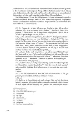 Image of the Page - 144 - in Erzählen vom Leben im 20. Jahrhundert - Erinnerungspraxis und Erzähltraditionen in lebensgeschichtlichen Interviews am Beispiel der Region Montafon/Vorarlberg