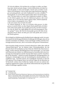Image of the Page - 193 - in Erzählen vom Leben im 20. Jahrhundert - Erinnerungspraxis und Erzähltraditionen in lebensgeschichtlichen Interviews am Beispiel der Region Montafon/Vorarlberg