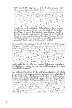 Image of the Page - 194 - in Erzählen vom Leben im 20. Jahrhundert - Erinnerungspraxis und Erzähltraditionen in lebensgeschichtlichen Interviews am Beispiel der Region Montafon/Vorarlberg