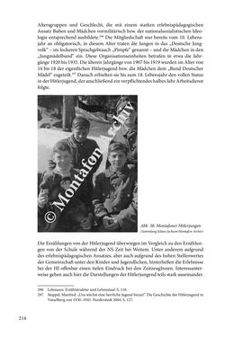 Bild der Seite - 214 - in Erzählen vom Leben im 20. Jahrhundert - Erinnerungspraxis und Erzähltraditionen in lebensgeschichtlichen Interviews am Beispiel der Region Montafon/Vorarlberg