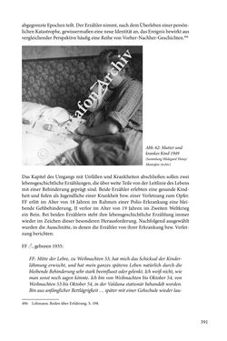 Bild der Seite - 391 - in Erzählen vom Leben im 20. Jahrhundert - Erinnerungspraxis und Erzähltraditionen in lebensgeschichtlichen Interviews am Beispiel der Region Montafon/Vorarlberg