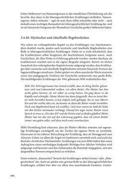 Bild der Seite - 406 - in Erzählen vom Leben im 20. Jahrhundert - Erinnerungspraxis und Erzähltraditionen in lebensgeschichtlichen Interviews am Beispiel der Region Montafon/Vorarlberg