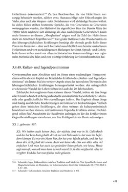 Image of the Page - 411 - in Erzählen vom Leben im 20. Jahrhundert - Erinnerungspraxis und Erzähltraditionen in lebensgeschichtlichen Interviews am Beispiel der Region Montafon/Vorarlberg