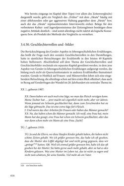 Bild der Seite - 414 - in Erzählen vom Leben im 20. Jahrhundert - Erinnerungspraxis und Erzähltraditionen in lebensgeschichtlichen Interviews am Beispiel der Region Montafon/Vorarlberg