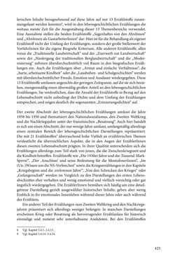 Image of the Page - 425 - in Erzählen vom Leben im 20. Jahrhundert - Erinnerungspraxis und Erzähltraditionen in lebensgeschichtlichen Interviews am Beispiel der Region Montafon/Vorarlberg