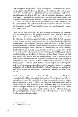 Image of the Page - 426 - in Erzählen vom Leben im 20. Jahrhundert - Erinnerungspraxis und Erzähltraditionen in lebensgeschichtlichen Interviews am Beispiel der Region Montafon/Vorarlberg